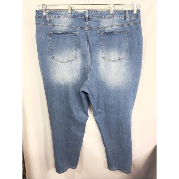Cato Plus Size 26W‎ Jeans Blue Tapered Leg High Rise Stretch Slim Straight 1050 - Picture 2 of 10